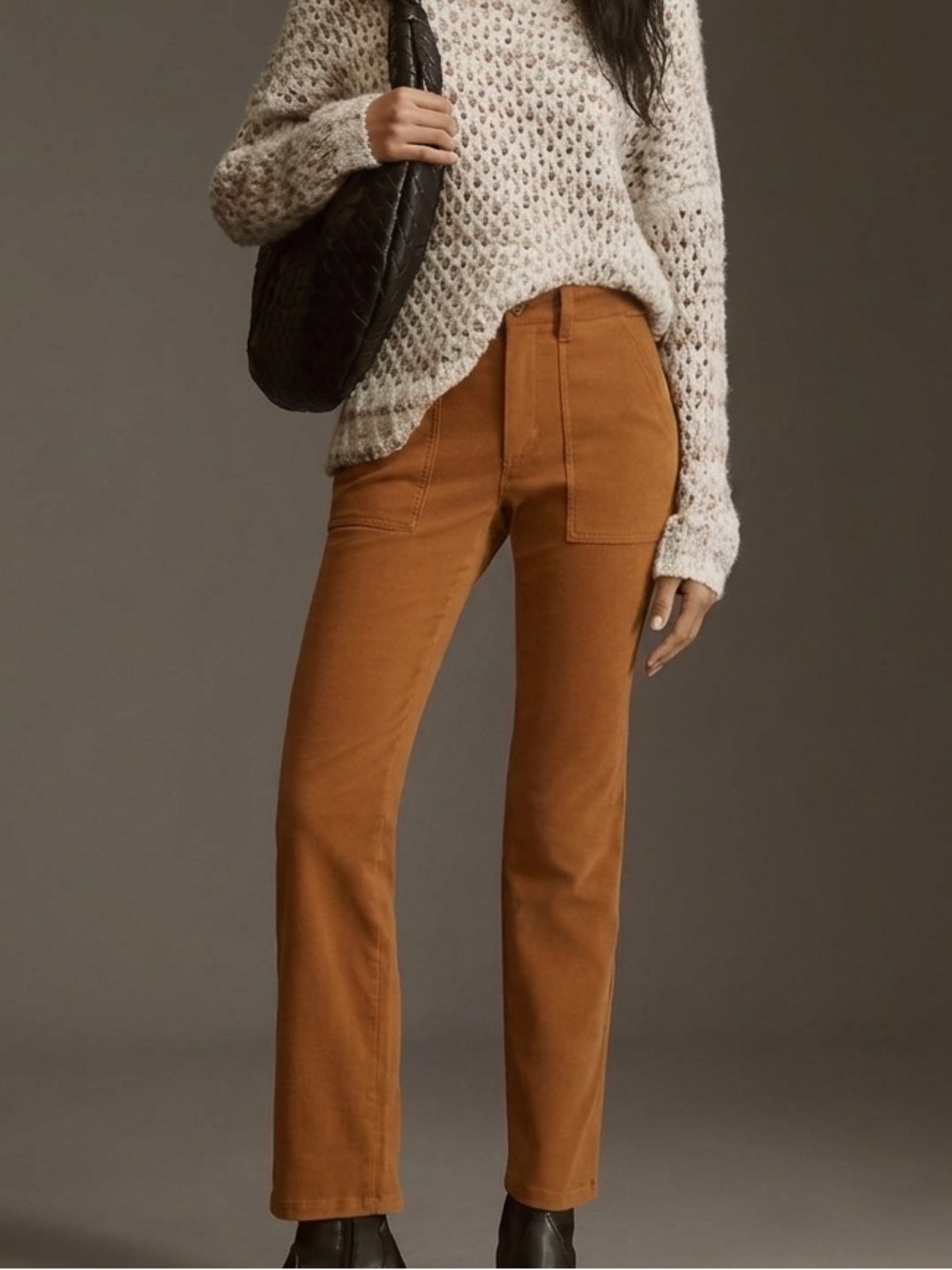 Sanctuary x Anthropologie Peacemaker Rust Brown Corduroy Pants Ankle Zippers 31